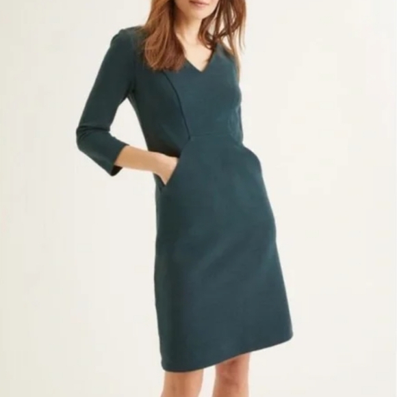 Boden Dresses & Skirts - Boden, Forest Sage Green, V-Neck Dress with Pockets Size 10R